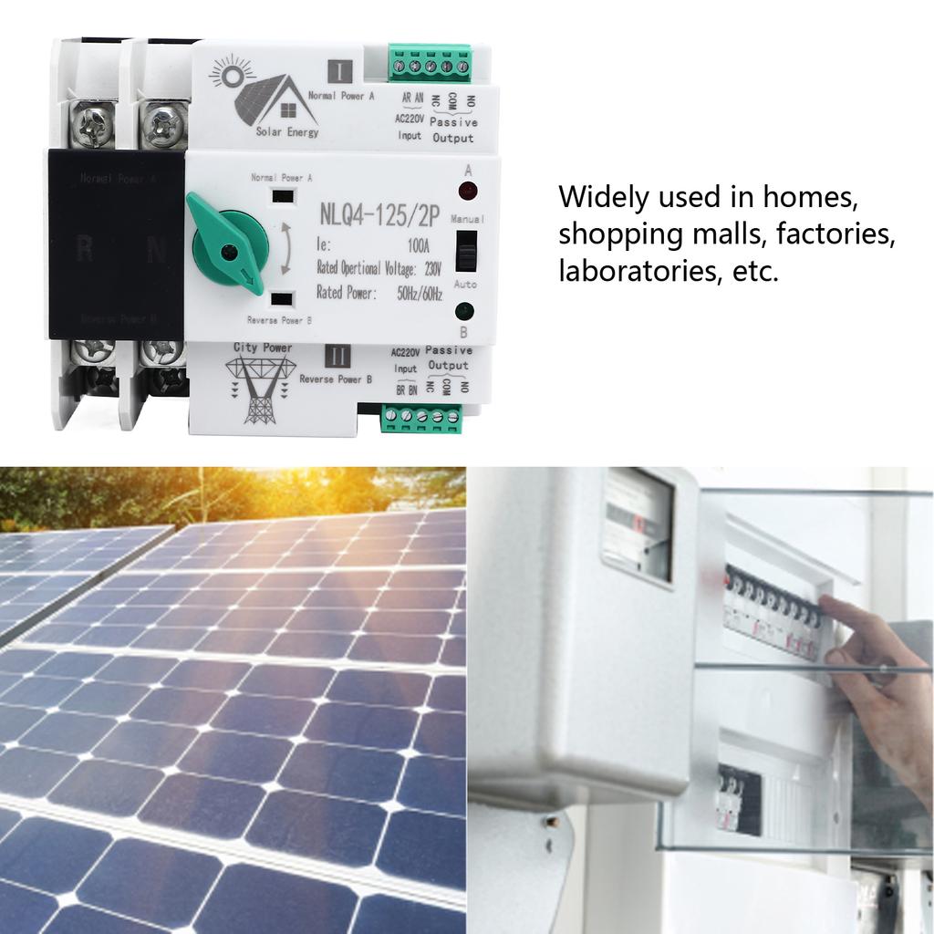 Comutator de transfer Dual Power Commutare rapidă automată 230V AC 100A pentru Home Factory