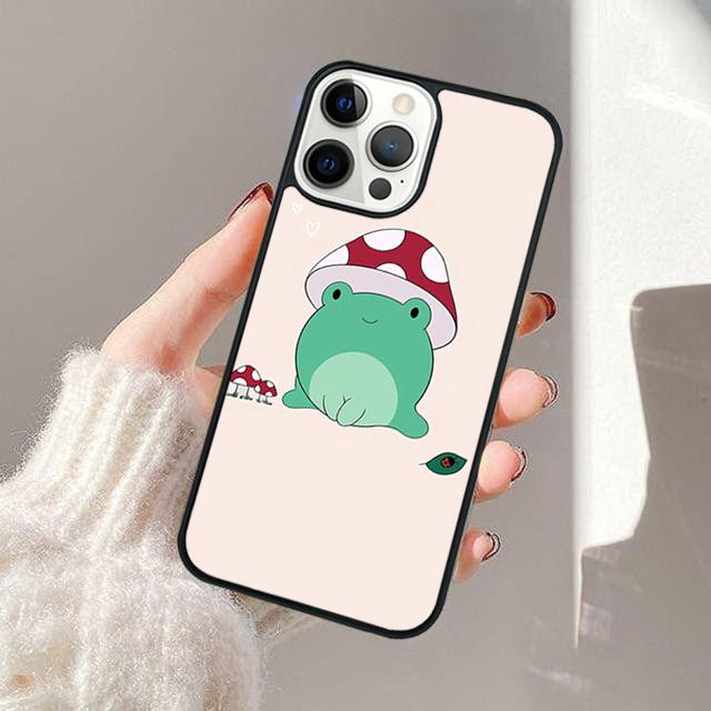 Kawaii Frog Mushroom Phone Case For Apple iPhone 17 Air Pro Max Plus Coque For iPhone 17 Air 14 15 16 13 12 Max Cover