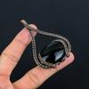 Black Obsidian Eye Pendant Gemstone Handmade Jewelry, 999 Copper Wire Wrapped Pendant, Gift For Wife Jewelry