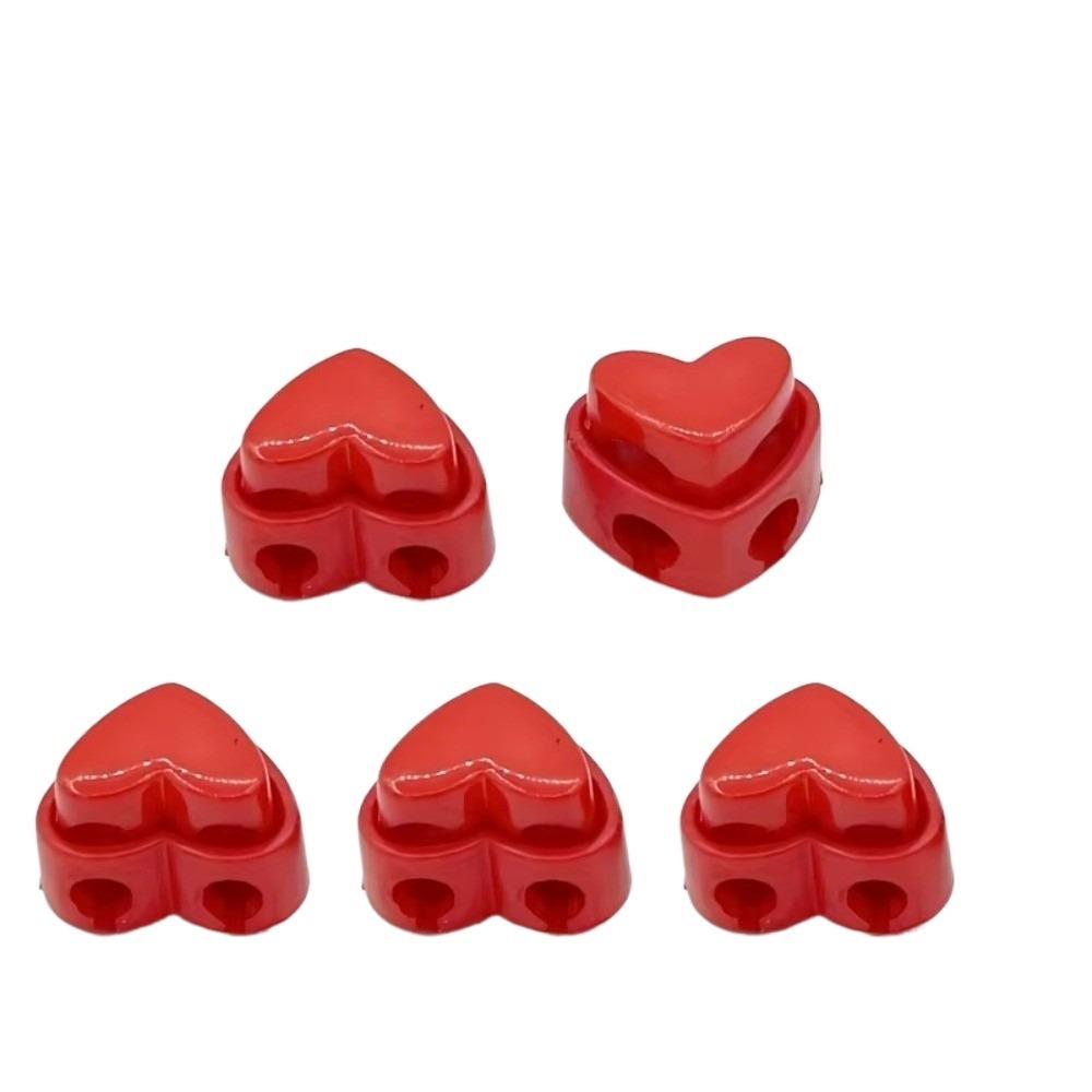 Spring Toggle Needle Protectors Cord Locks Rope Stopper Knitting Needle Protectors Colorful Heart-Shaped Stitch Stopper