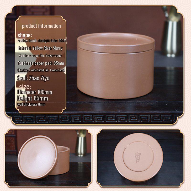 Handmade Wheel-Thrown Cricket Breeding Pot with Black Worm Oil, Ideal for Early Autumn Insect Rearing