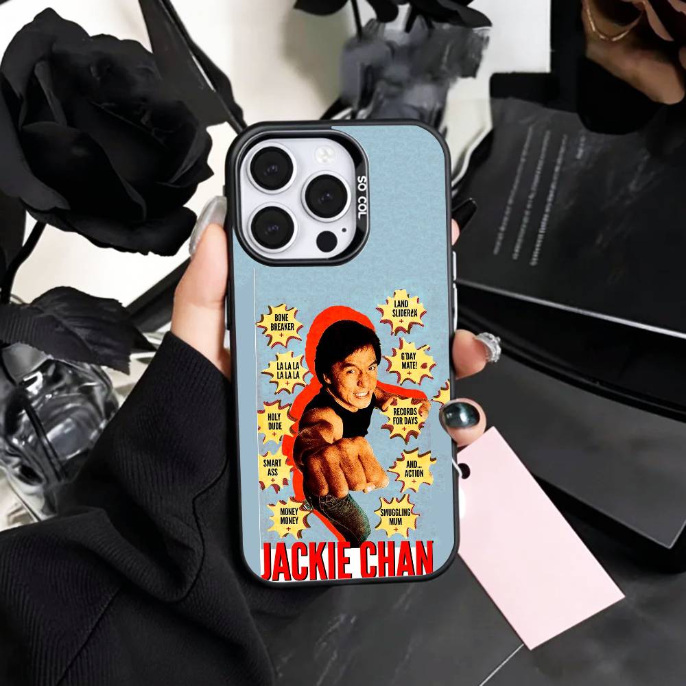 Kung Fu Star J-Jackie C-Chan   Phone Case For iPhone17,16,15,14,13,12,11 Plus,Pro Max Colored Silver Plated Inside Cover