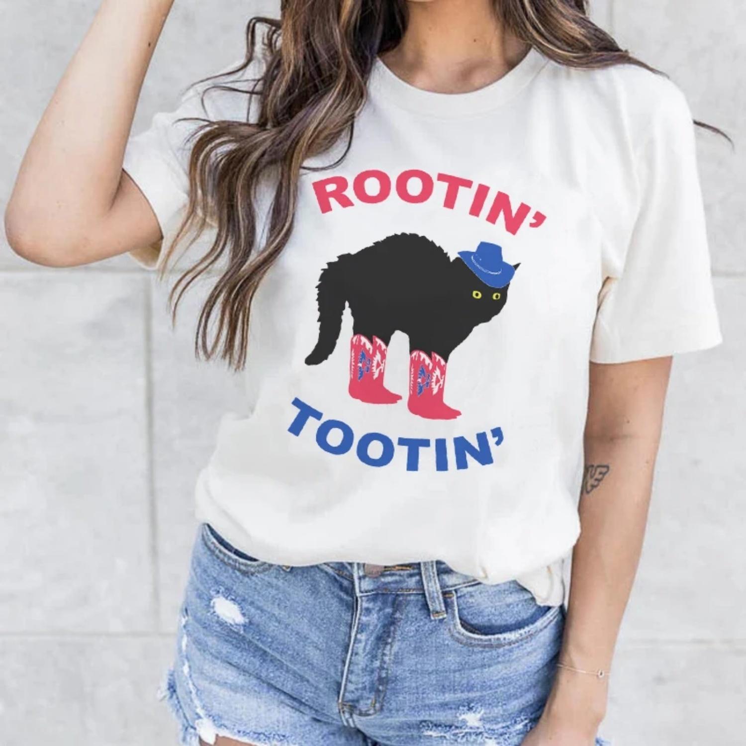 

Cowboy Cat Rodeo Retro Western T Shirt Women Cotton Short Sleeve Funny T-shirts Cowgirl Cute Graphic Tees Vintage Hippie Tops XXXXXL білий