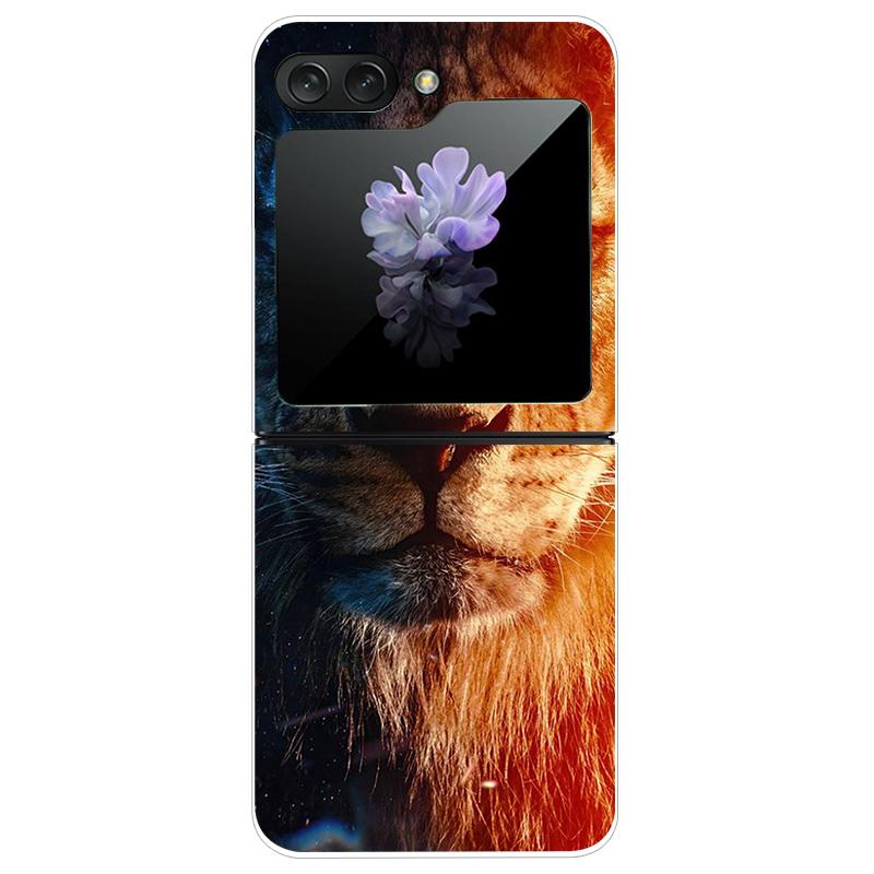 For Samsung Galaxy Z Flip 5 5G Case Cute Transparent PC Hard Case Back Cover For Samsung ZFlip5 Z Flip 5 Phone Coque Flip 5 Capa