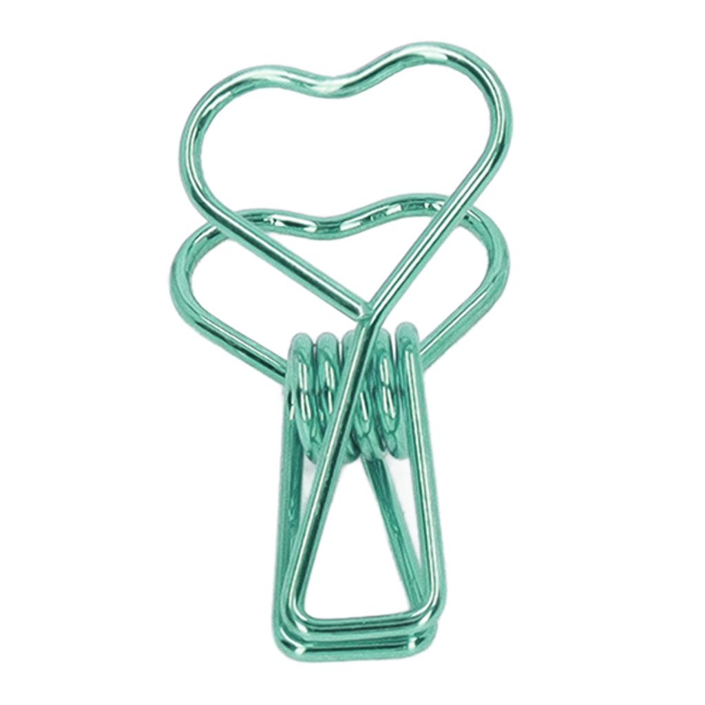 100pcs   Clips Cute Cartoon Heart Shape Metal Hollowed   Tail Clips Paper Clamps   Supplies