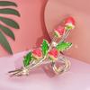 1pc Sweet Gentle Dripping Strawberry Elegant Temperament Grab Clip Summer Simple Metal Hairpin Shark Clip