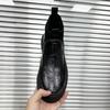 High-top shoes men's 2025 autumn and winter velvet leather short boots men's casual board shoes street shooting trendy brand men's shoes leather s