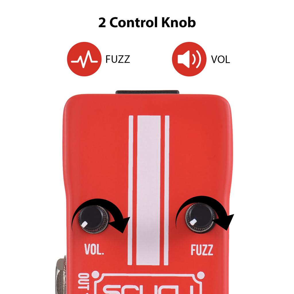 SCURU Guitar Fuzz Effects Pedal VOL/FUZZ Versatile Sound DC 9V 6.35mm Input/Output Interface Mini