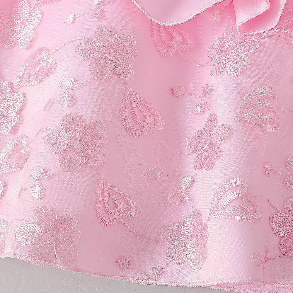 Girls Dresses Infant Baby Baptism Dress For Girls Kids Wedding Party Dresses Bow Beaded Tulle Christening Gown Birthday Children Clothes