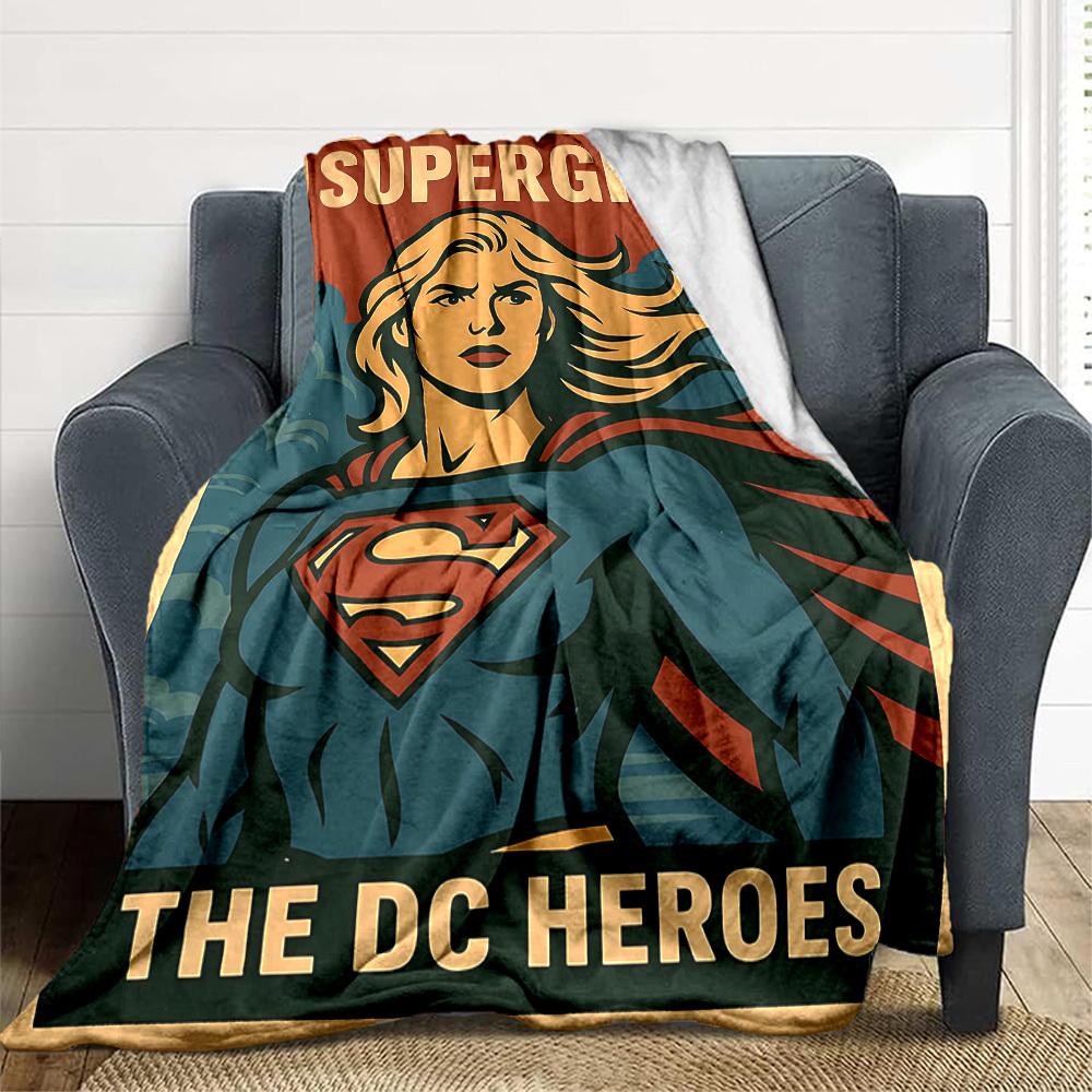 

1pc Supergirl Blanket Lightweight Flannel Throw For Sofa, Bed, Travel, Livingroom, Office, Couch, Chair, And Bed 80x120cm
