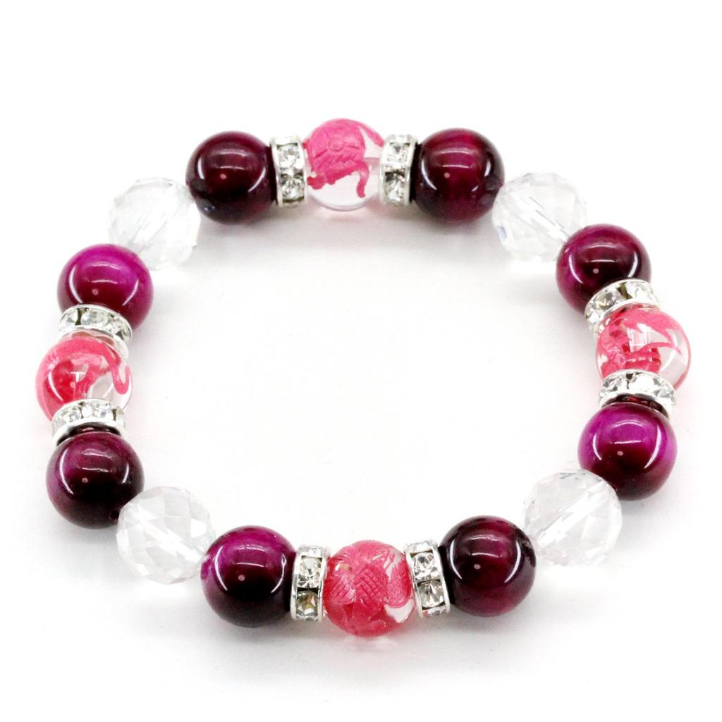 Broušený křišťál 10mm růžový čtyři božské bestie křišťál 10mm růžový tygří oko 10mm náramek s energetickým kamenem [kámen] 64 stran