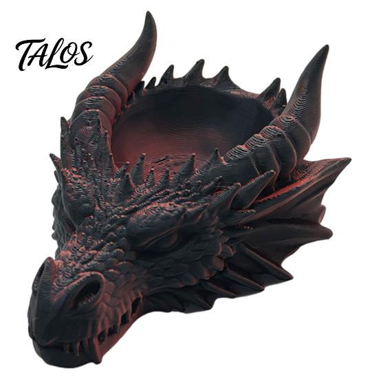 Okkulte Schmuckschale Dunkler Drachenkopf Aufbewahrungsschale, Gotischer Stil 3D-Druck Gussstruktur Schalenorganizer, Fantasy-Ornament, für Schlüssel und Schreibtischdekoration