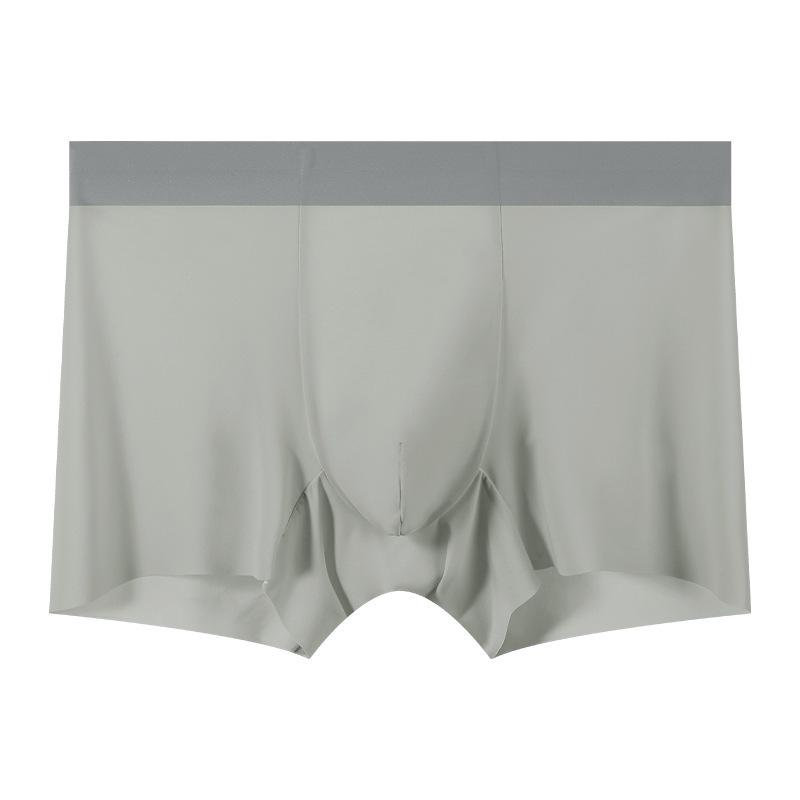 Ultra-Thin Ice Silk Antibacterial Men's Seamless Boxer Briefs - Comfortable, Breathable & Quick-Drying for Sports