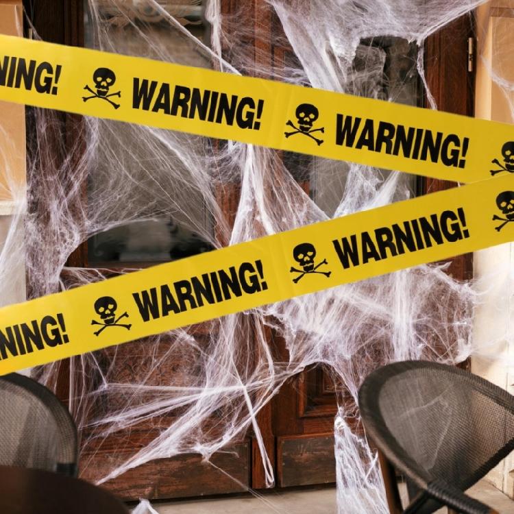 Adhesive Caution Tape for Halloween Party Effective Hazard Marking Festival Event House Decors Warning Tape