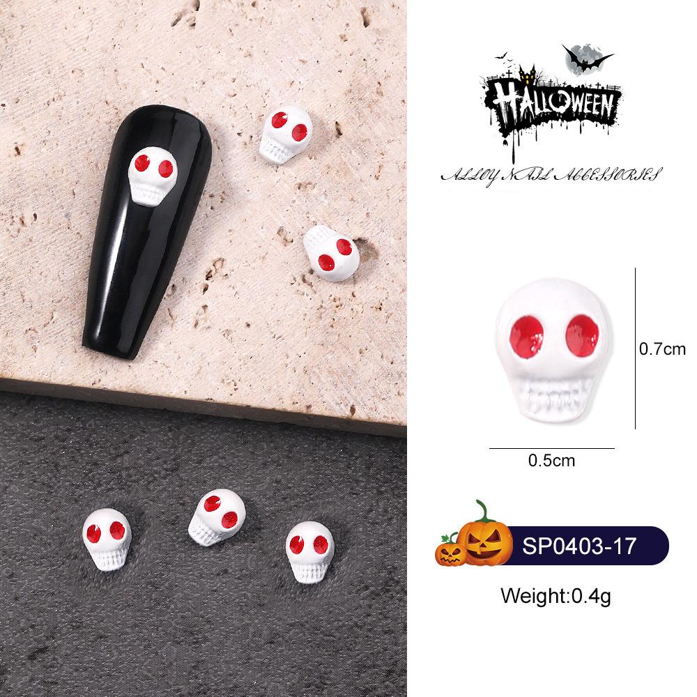 1PCS Pumpkin Skull Bat Nail Art Parts Retro Punk Style Alloy Finger Nail Charms Metal DIY Nail Art Decoration Accessories