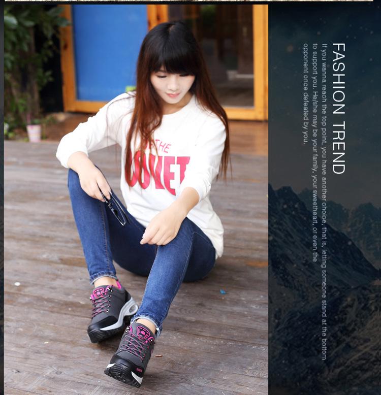 Women's Air Cushion Height-Increasing Hiking & Walking Shoes, Non-Slip Breathable Casual Sports Shoes, Large Sizes 41-42.