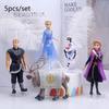 Enchanting 5pcs Snow Queen Anna Elsa Frozen 2 Olaf Sven Kristoff Action Figures Set