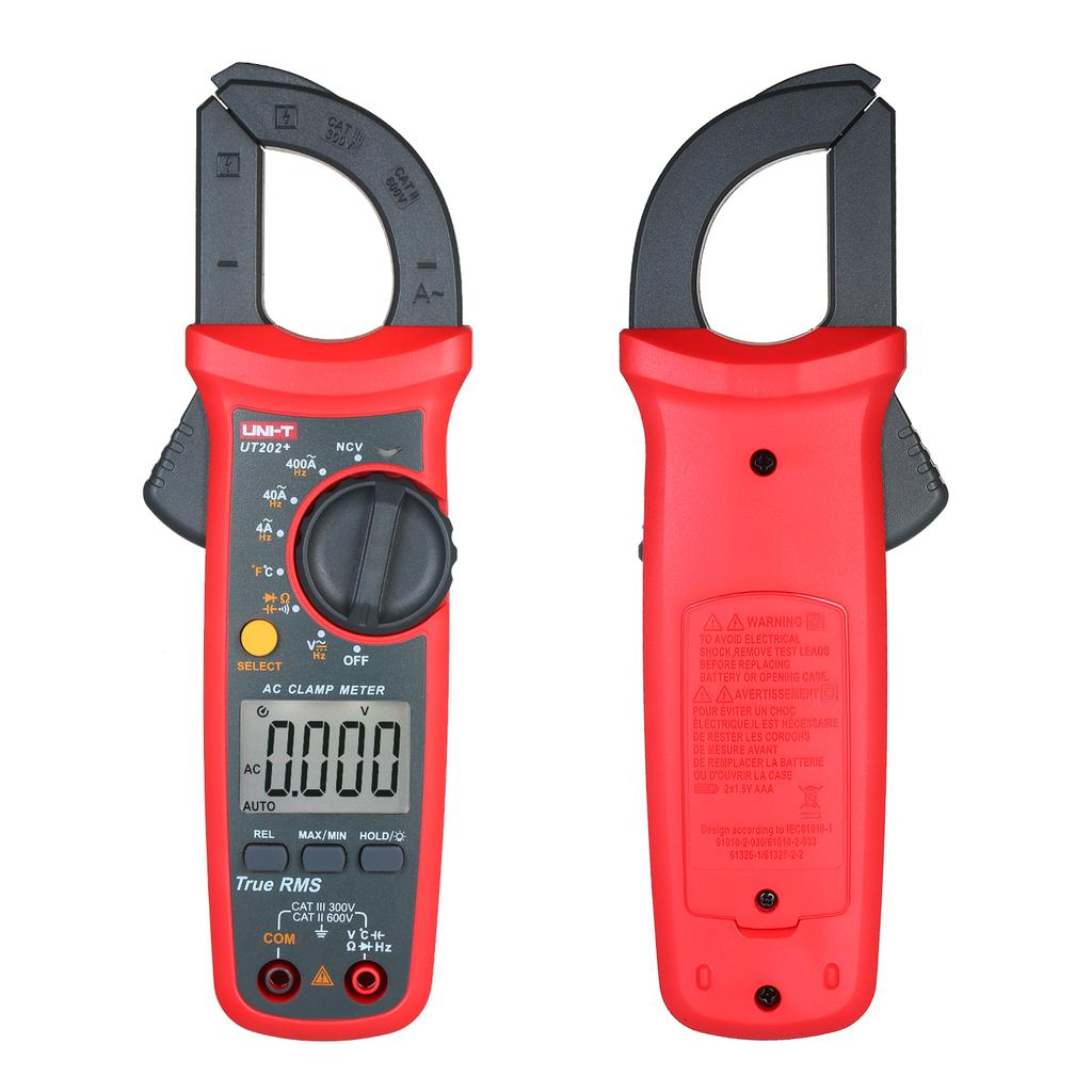 UNIT UT202+ 4000 Counts Digital Clamp Meter True RMS Multimeter Clamp Ammeter Voltage Meter NCV