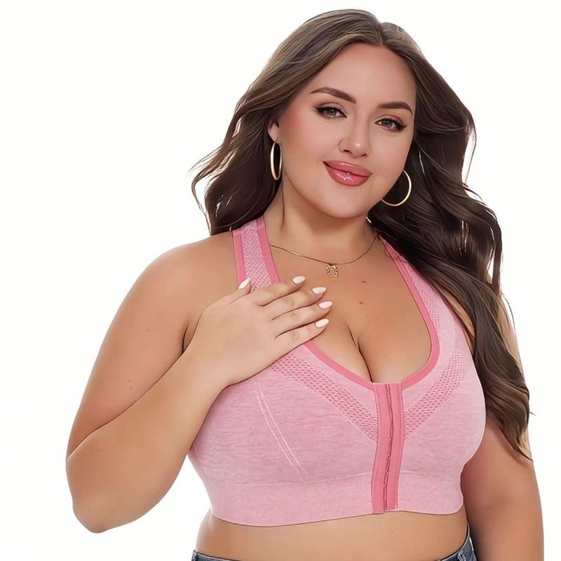 

Женский жилет-бюстгальтер большого размера, широкие бретели, застежка спереди, дышащий спортивный бюстгальтер 4XL