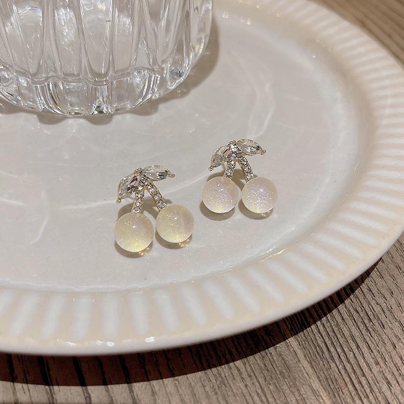 

Серьги Korean Dream Gradient Cherry Zircon из серебра 925 пробы золотой