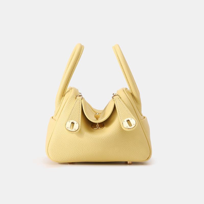 New Mini Cowhide Doctor Bag, Genuine Leather Women's Bag, Trendy Shoulder Oblique Span, Portable Pillow, Medicine Bag.