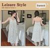 Summer Korean Woven Crepe Nightdress with Chest Pads - Sweet, Thin, Pure Cotton for Women