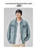 GURBAKS Herren Hellblaue Denim Hemdjacke - Trendige Workwear mit lockerer Passform für Frühling und Herbst
