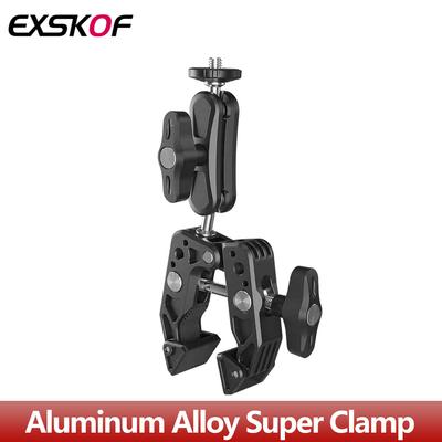 Aluminum Alloy Super Clamp Motorcycle Handlebar Mount Bicycle Adapter For GoPro Hero 12 11 10 9 Insta360 DJI OSMO Action Camera