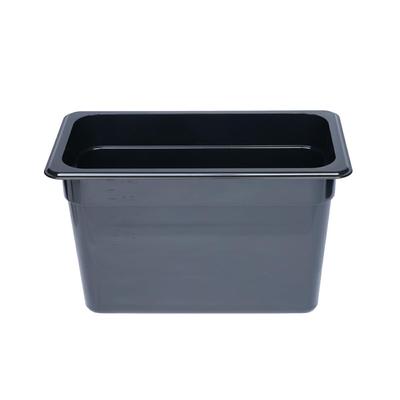 Thunder Group Food Pan Deep 200mm Dishwasher Safe Made from Durable Polycarbonate Commercial Use Black PLPA8138BK 1/3