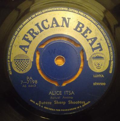 7-Zoll-Schallplatte BUTERE SHARP SHOOTERS Alice Itsa Dorica Alukwe PA77198 AFRICAN BEAT EU Kenia Weltmusik Gebraucht