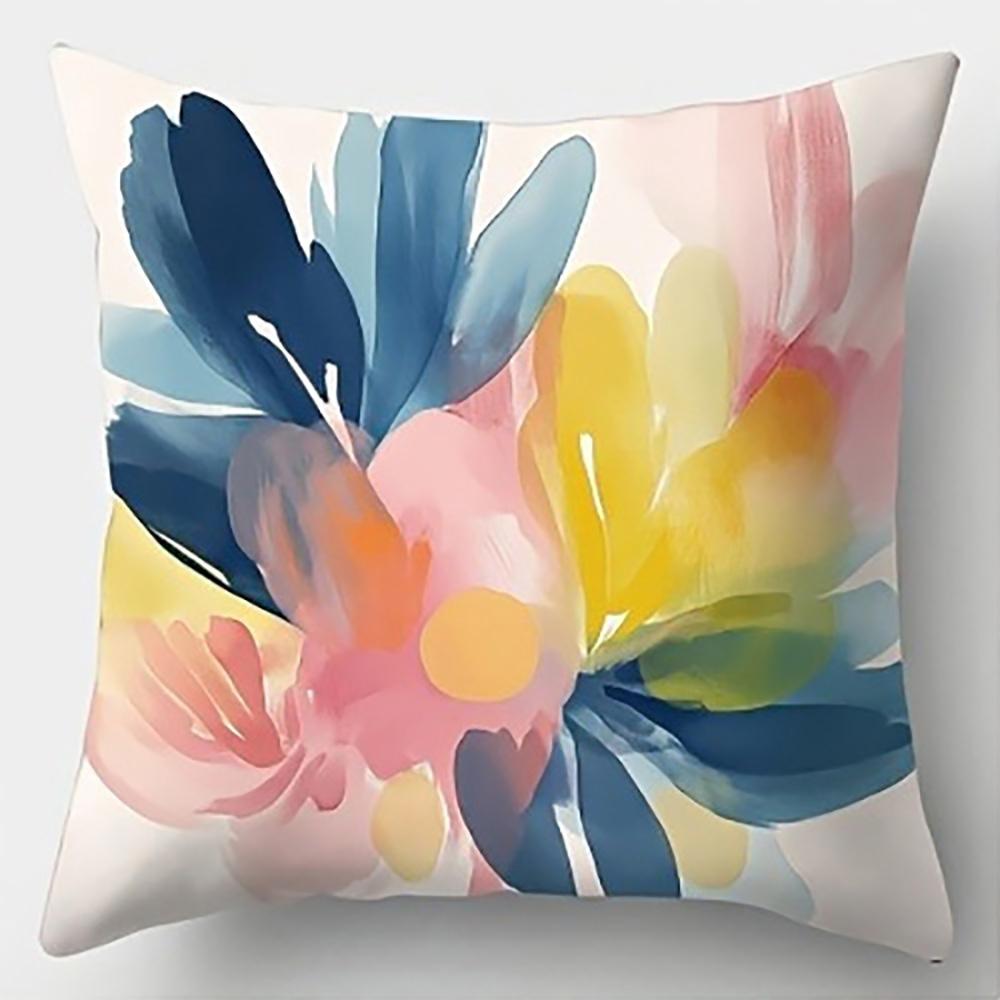 Colorful Floral Pillowcase For Homesuitable For Sofa Car Bedroom Decorative Cushion Cover Pillow Cover