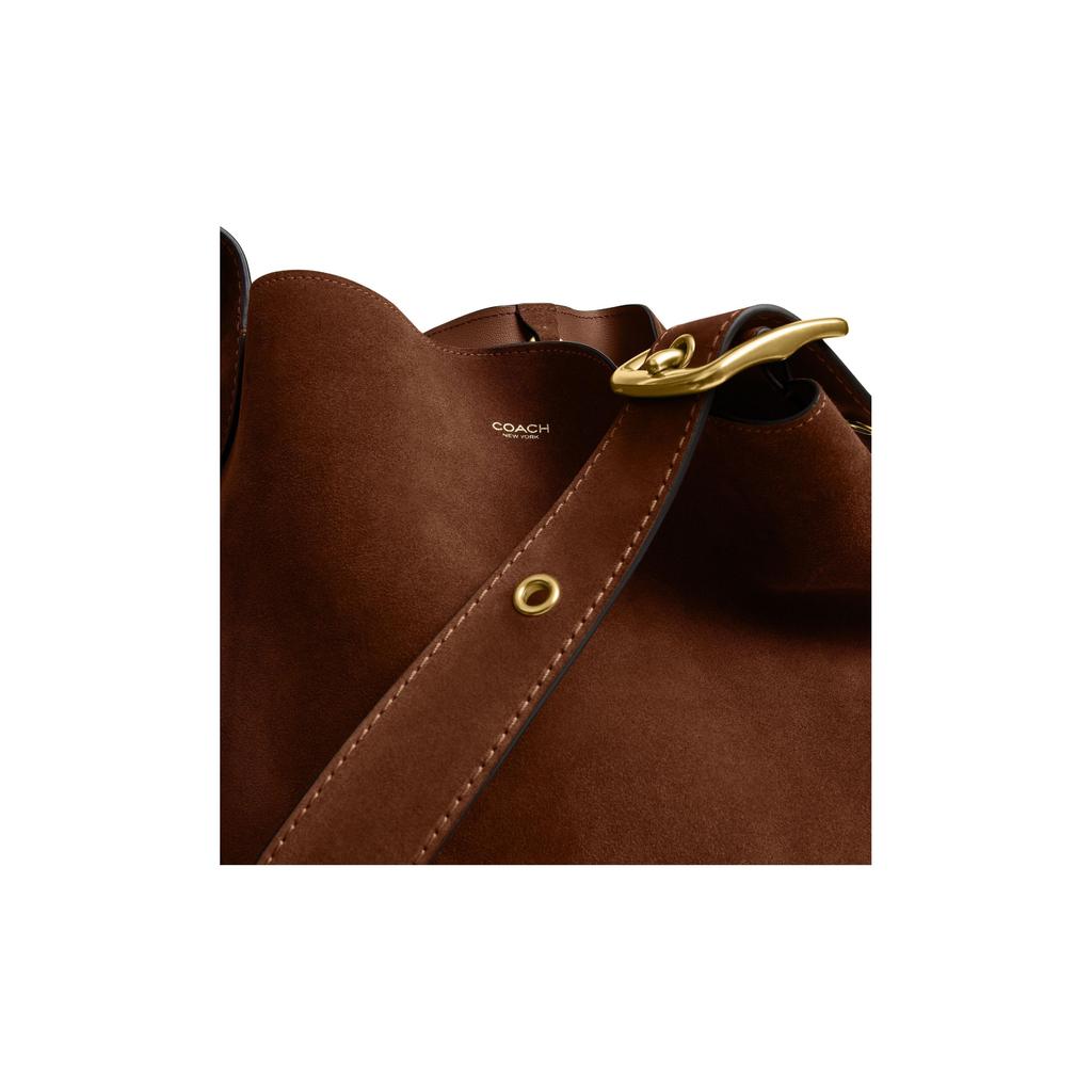 Coach Bleecker 28 Bucket Bag With Metal Hardware Women Shoulder Bag Warm-Brown CCC24-B4WBR