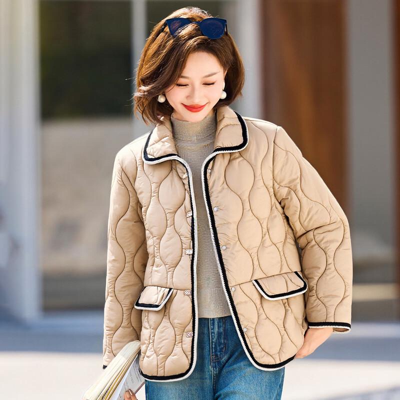 

Женское зимнее хлопковое пальто QianLian с лацканами XL