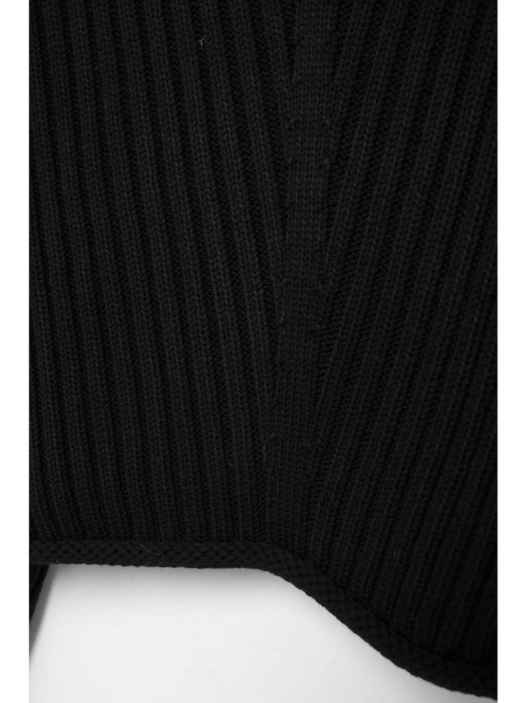 2024 Autumn Women's European & American Style Ribbed Knit Sweater