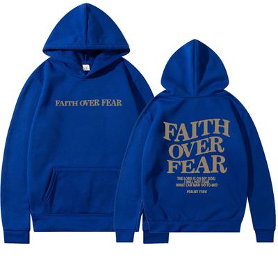 İnanç Korku Üzerinde Hıristiyan Hoodie Hıristiyan Kazak İsa Trendy Hoodie İncil Ayet Gömlek Unisex Estetik Giysiler