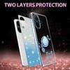 KADEM For vivo V60 Lite 4G/5G Case Ring Kickstand TPU Flowers Phone Cover Gradient Glitter