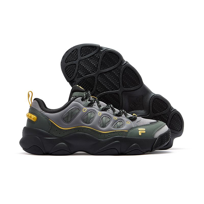 FILA Fusion Waterbear Bear Paw Shoes Fashion Casual Versatile Retro Basketball Shoes Men sneaker Black Gray T12M543201FCB