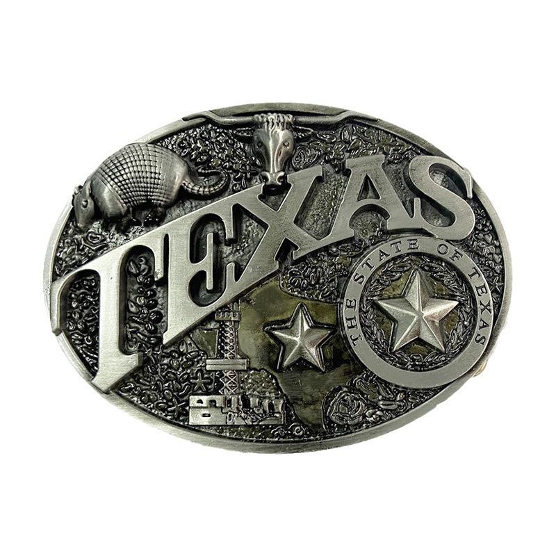 American Western Cowboy Oval Belt Buckle - New Bull Head Design