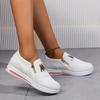 Damen Plateau-Sneakers, lässig, doppelseitiger Reißverschluss, Outdoor-Schuhe, bequeme niedrige weiße Schuhe