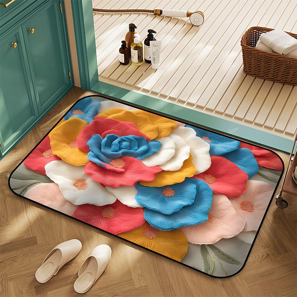 Printed Floor Mats, Home Entrance Decorative Mats, Bathroom and Toilet Non-slip Mats