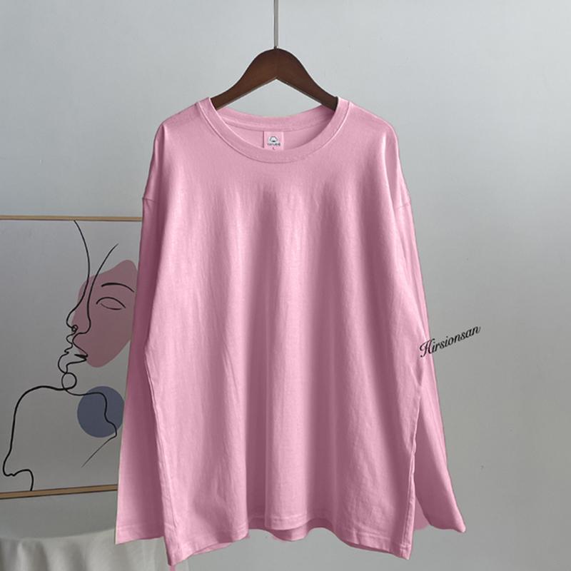 Hirsionsan Basic O-neck 100% Cotton T Shirt Women Loose Oversized Pullover Chic Cusual Tees Female Tops Girl Clothing 16 Colors