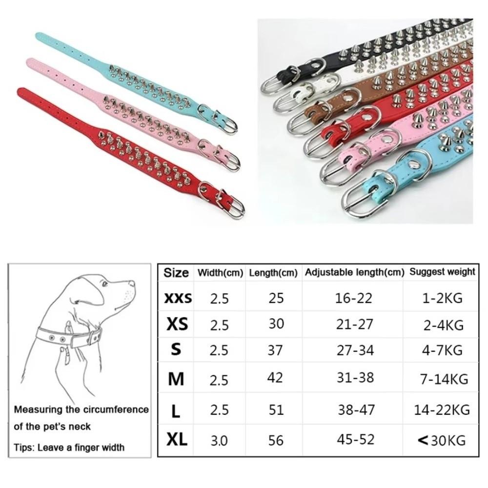 Anti-Bite Spiked Pet Dog Collar Padded Design Studded Pet Collar For Bulldog Pug Puppy