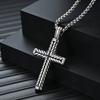 Hip-Hop Men's Trendy Stainless Steel Chain Cross Pendant Necklace - Punk Rock Style  Accessory