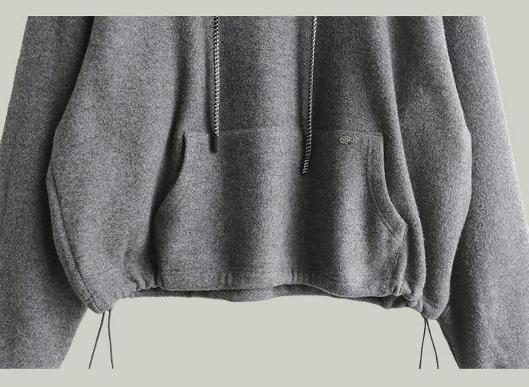 Women's Korean Style Hooded Sweatshirt - Autumn/Winter Long Sleeve Pullover, Loose Fit with Plus Velvet