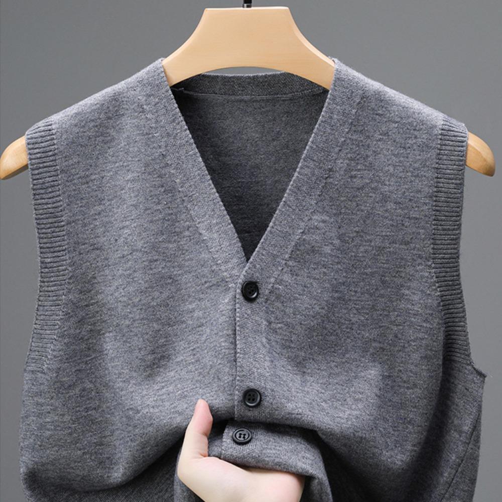 Veste fără mâneci pentru bărbați, cu un singur nasture, tricotate, vestă masculină, pulover, pulovere, rupas masculinas