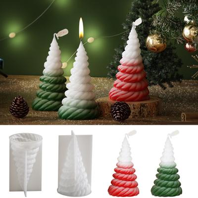 Creative Candle Silicone Mold Home Decoration Mould Wrinkled Christmas Tree Aromatherapys Mold Jewelry Making Supplies