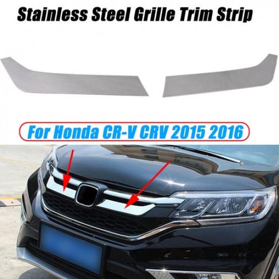 For 2015 2016 Honda CR-V CRV Grill Grille Trim Strip Stainless Steel Pair