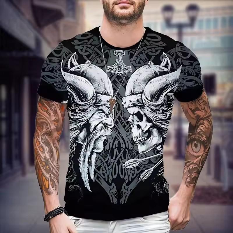 

Графическая винтажная мужская одежда большого размера Viking Armor с 3D-принтом, футболки Харадзюку, летний топ с коротким рукавом, повседневная футболка XL