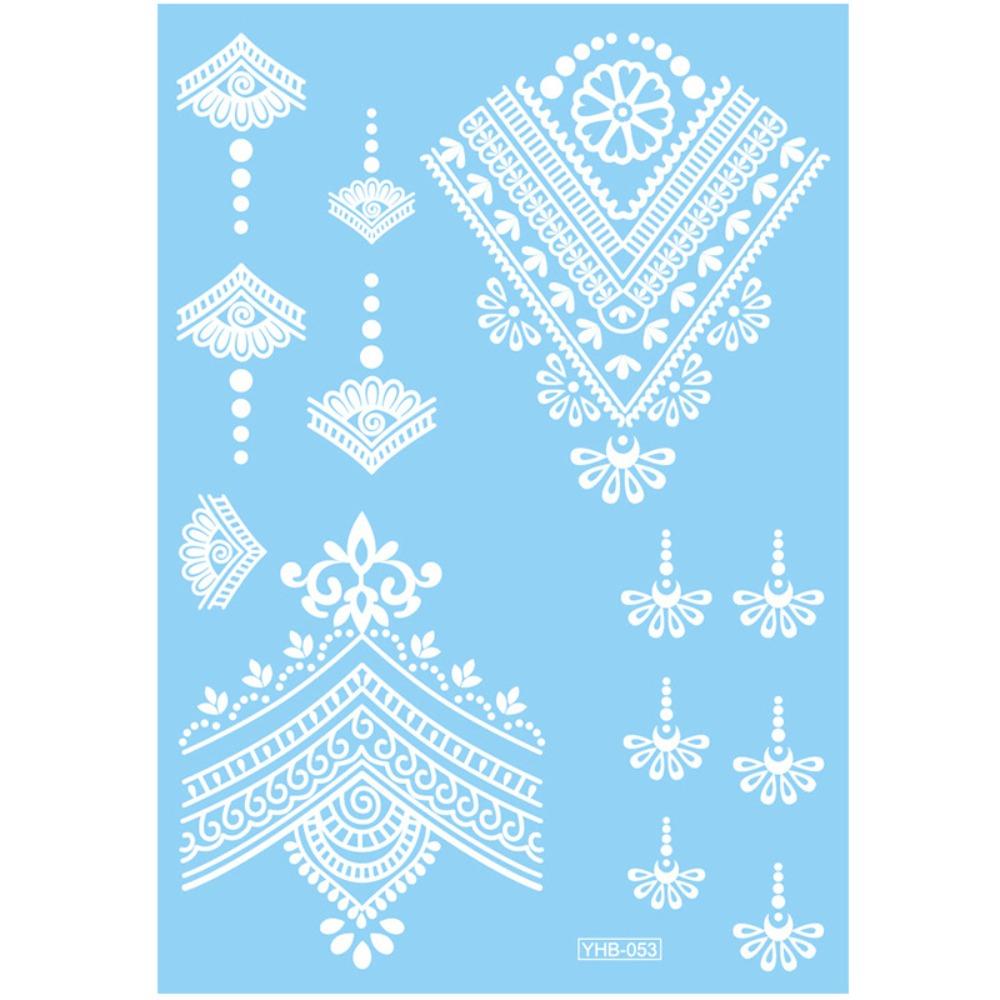 Lace Flower White Tattoo Stickers Long-lasting Butterfly Tattoo Stickers Women Men