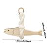 Wooden Fish Shaped Pendant Rope Ring Design Wall Art Hanging Decor for Home Door Car Ornament Room Decoration Accessories 1PC